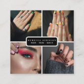 モダン4フォトヘアスキンネイルサロンQRコード スクエア名刺 (正面)