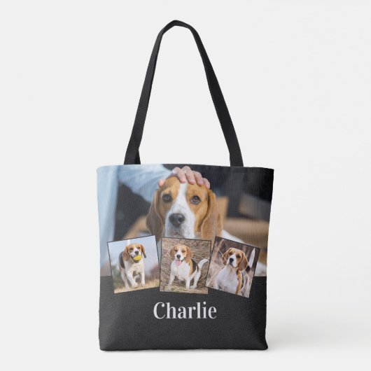 モダン4ペットパーソナライズされた写真名犬の恋人 トートバッグ (裏面)