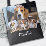 モダン4ペットパーソナライズされた写真名犬の恋人 トートバッグ<br><div class="desc">祝最高のの友カスタム人と犬の写真コラージュのトートバッグ。このユニークペットの写真トートバッグは、自分自身、家族や友人のための完璧な贈り物である。カスタマイズ犬の写真をお気に入りの4枚持って名前でパーソナライズ。写真を変更するには、「このテンプレートをカスタマイズする」を参照。COPYRIGHT © 2020 Judy Burrows,  Black Dog Art - All Rights Reserved.モダン4ペットパーソナライズされたフォトネーム犬の恋人トートバッグ</div>