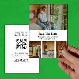 モダン4ミニマル写真Dateカードを保存 招待状