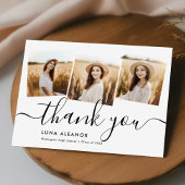 モダン4ミニマル枚フォトコラージスクリプトの卒業 サンキューカード