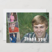 モダン4写真はっきりしたコラージュ卒業ありがとう 招待状 (正面)