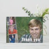 モダン4写真はっきりしたコラージュ卒業ありがとう 招待状 (スタンド正面)