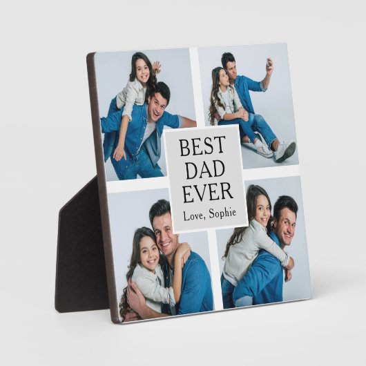 モダン4写真カスタム文字父の日 フォトプラーク (正面)