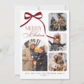 モダン4写真コラージュMerry Chrimas シーズンカード (正面)