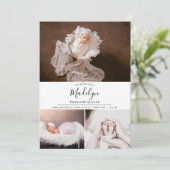 モダン4写真パーソナライズされたベビー誕生 案内状 (スタンド正面)