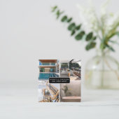 モダン4写真実在不動産業者QRコード スクエア名刺 (スタンド正面)