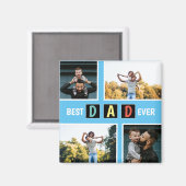 モダン4写真最高のパパEver Keepsake マグネット (正面/裏面)
