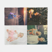 モダン4枚のコラージュパーソナライズされた フリースブランケット (正面(横))