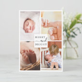 モダン4枚の写真と明メリーるいクリスマス シーズンカード (スタンド正面)