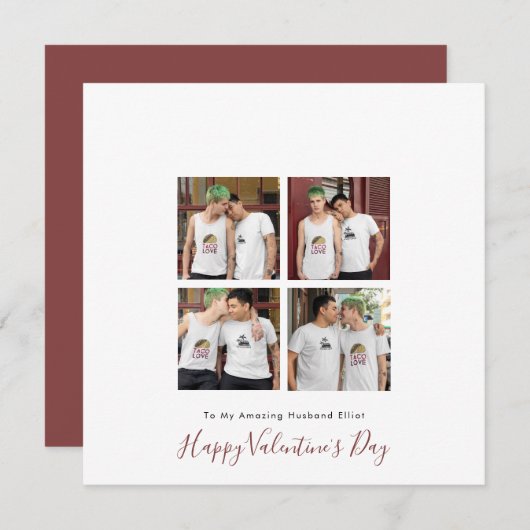 モダン4枚の写真LGBTゲイラブアダンターバレンタイン シーズンカード (正面/裏面)
