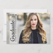 モダン4枚フォトコラージュ卒業オーバーレイシンプル装置 案内状 (正面)