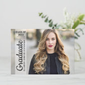 モダン4枚フォトコラージュ卒業オーバーレイシンプル装置 案内状 (スタンド正面)