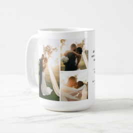 モダン4枚フォトコラージュ 結婚記念日 コーヒーマグカップ
