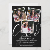 モダン4枚写真コラージュ 卒業パーティー 招待状 (正面)