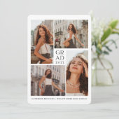 モダン4枚写真シンプル卒業 招待状 (スタンド正面)