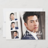 モダン4枚写真卒業招待状 招待状 (正面)