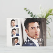 モダン4枚写真卒業招待状 招待状 (スタンド正面)