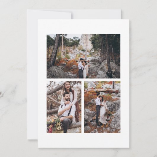 モダン4枚写真 ハッピーエバーアフター ウェディング 招待状 (裏面)