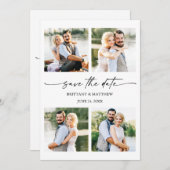 モダン4枚写真 ミニマル インクスクリプト セーブザデート (正面/裏面)