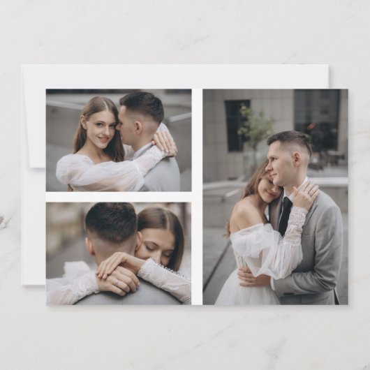 モダン4結婚した枚フォトウェディング受付パーティー 招待状 (裏面)