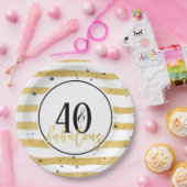 モダン40およびすばらしい第40誕生会のプレート ペーパープレート (パーティー)