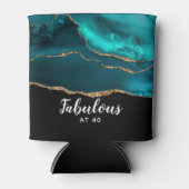 モダン40スタイリッシュでティール（緑がかった色）アガテファブラス 缶クーラー (正面)