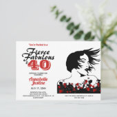 モダン40スタイリッシュ誕生日 招待状 (スタンド正面)