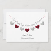 モダン40周年ルビー結婚記念日招待状 招待状 (裏面)