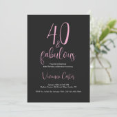 モダン40歳の誕生日パーティー おしゃれなピンクの40代 招待状 (スタンド正面)
