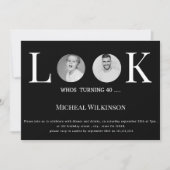 モダン40歳の誕生日 招待状 (正面)