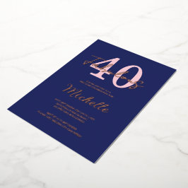 モダン40 ファビュラス40歳の誕生日パーティー 箔招待状