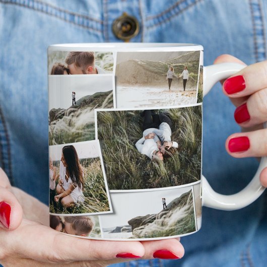 モダン5エレガント枚のミニマル写真ユニーク家族の贈り物 コーヒーマグカップ