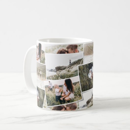 モダン5エレガント枚のミニマル写真ユニーク家族の贈り物 コーヒーマグカップ (正面左)