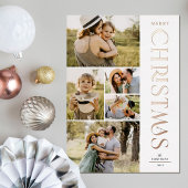 モダン5エレガント枚の写真コラージュ 箔シーズンカード