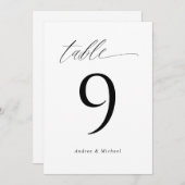 モダン5エレガント結婚x7のテーブル番号 招待状 (正面/裏面)