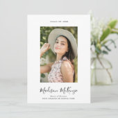 モダン5シンプル光書道簡単卒業 招待状 (スタンド正面)