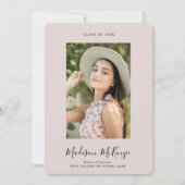 モダン5シンプル光書道簡単卒業 招待状 (正面)