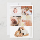 モダン5シンプル写真コラージベイビーシャワー サンキューカード (正面)