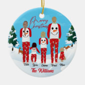 モダン5セラミックのクリスマスパーソナライズされた科 セラミックオーナメント (正面)