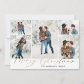 モダン5ミニマル枚のフォトクリスマススクリプトファミリー シーズンカード (正面)