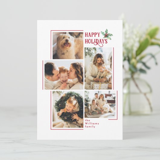 モダン5ミニマル枚の写真コラージュ シーズンカード (スタンド正面)