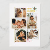 モダン5ミニマル枚の写真コラージュ 箔シーズンカード (正面)