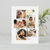モダン5ミニマル枚の写真コラージュ 箔シーズンカード (立ち正面)