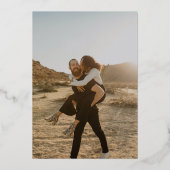 モダン5枚のエレガント写真の結婚金ゴールド 箔招待状 (裏面)