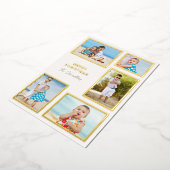 モダン5枚写真コラージュ クリスマス ゴールド 箔シーズンカード (回転した状態)