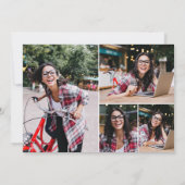 モダン5枚写真コラージュ グリーンの卒業パーティー 招待状 (裏面)