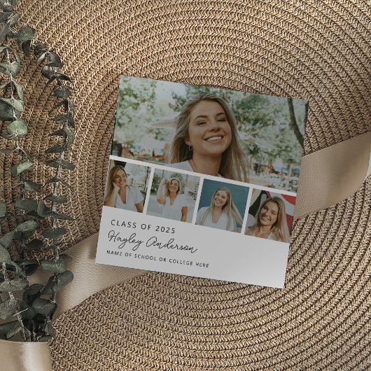 モダン5枚写真ストリップコラージュ 案内状