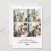 モダン5枚写真ハートホリデーアーチ シーズンカード (裏面)