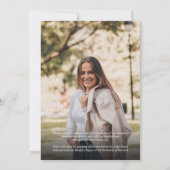 モダン5級写真コラージブルゴーニュ卒業 案内状 (裏面)